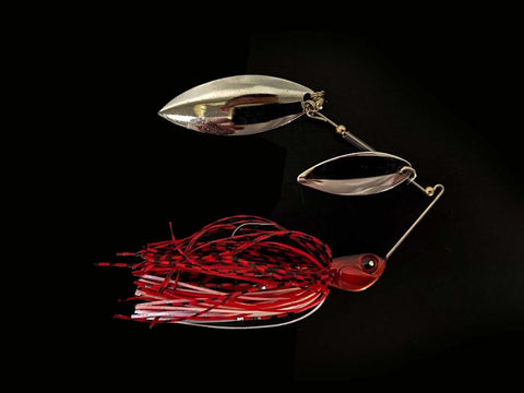 1/4oz Black Red Double Willow Spinnerbait - Cull