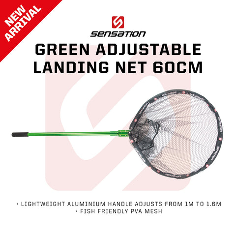 60cm Green Adjustable Landing Net 1 - 1.6m - Sen