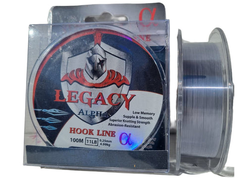 9lb Grey Hook Line 0.23mm 100m - Legacy