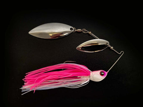 1/4oz Pink White Double Willow Spinnerbait - Cull