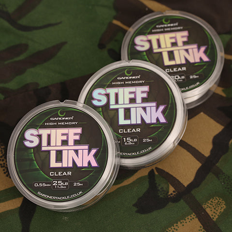 25lb Stiff-Link Clear 0.55mm 25m Hooklink - Gardner