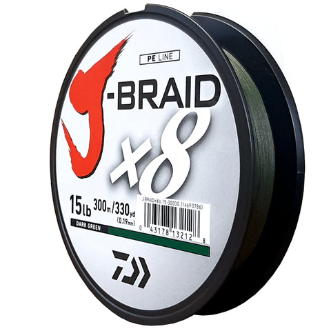 15lb 300m J-Braid x8 0.19mm D/GRN