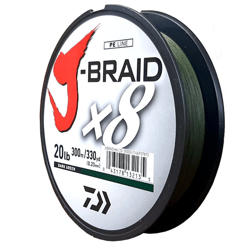 20lb 300m J-Braid x8 0.23mm D/GRN