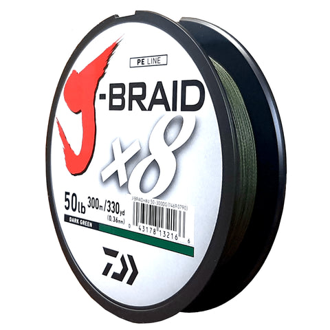 50lb 300m J-Braid x8 0.36mm D/GRN