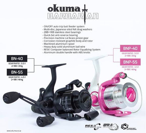 okuma barbarian reel BARBARIAN BN-55 B/Feed – Baits4U TA VISKAS