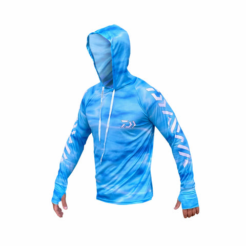 S LT Blue Climate LW Hoodie - Daiwa
