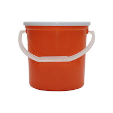 Orange 5L Bucket with Lid Plastic