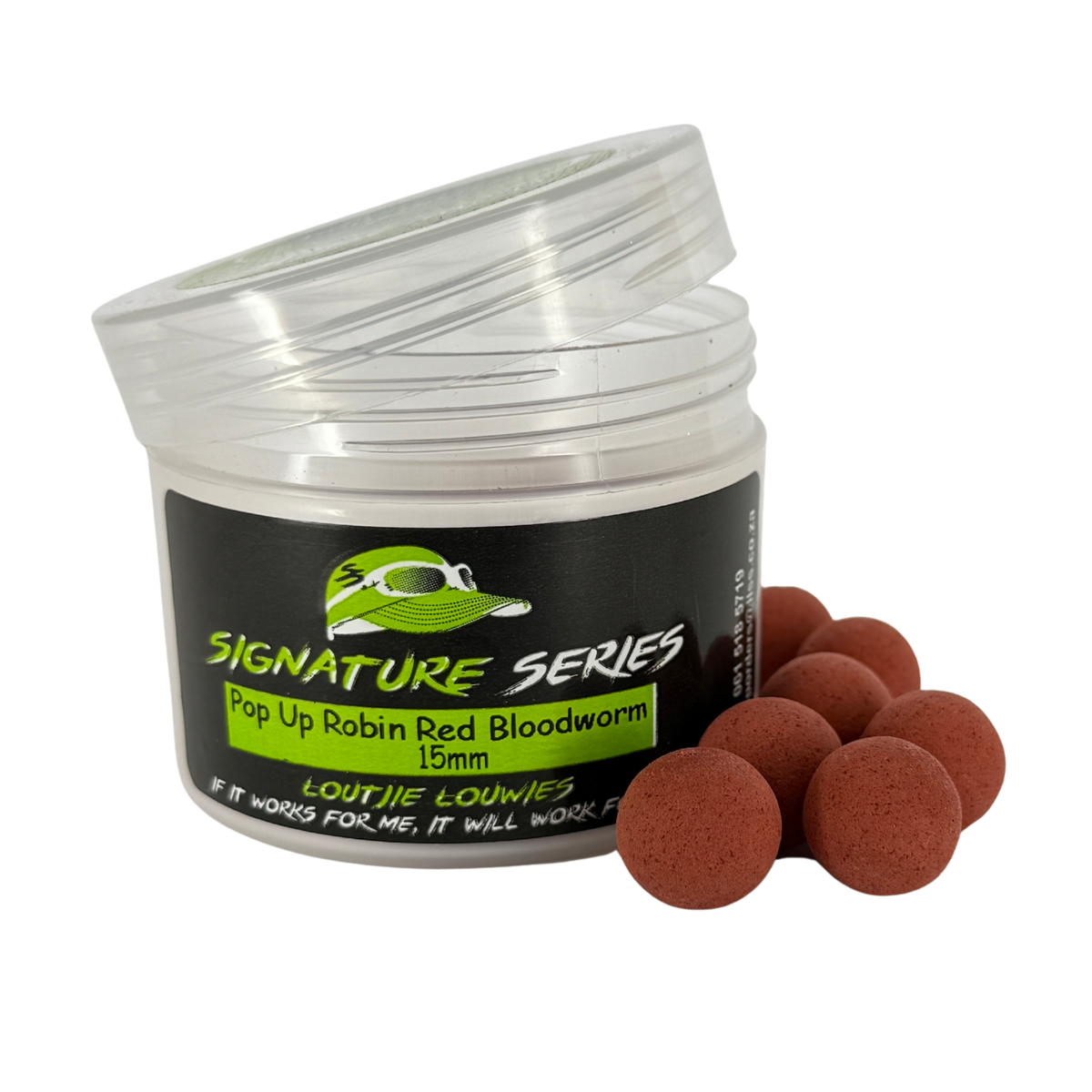 15mm Robin Red Blood Worm - LL PU – Baits4U TA VISKAS