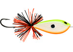 #5 Silver Fluorescent Chartreuse Orange Skitter Frog - Topwater