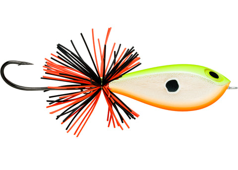 #5 Silver Fluorescent Chartreuse Orange Skitter Frog - Topwater