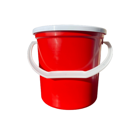 Red 5L Bucket with Lid Plastic